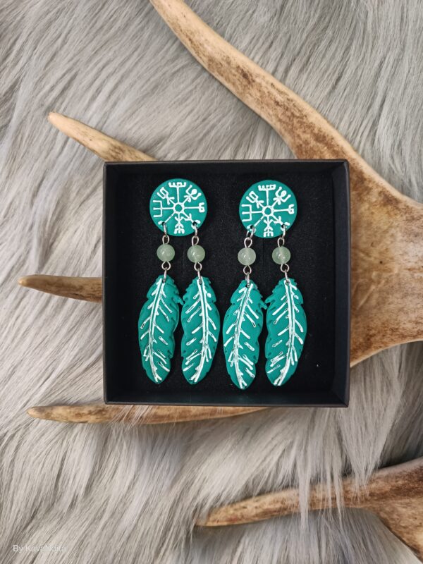 Vegvisir-nappikorvakorut, smaragdin vihreä