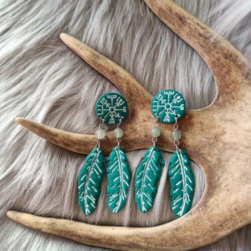 Vegvisir-nappikorvakorut, smaragdin vihreä