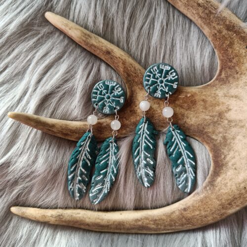 Vegvisir sulilla-nappikorvakorut, galaxy green