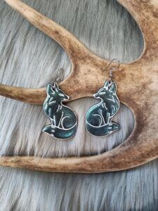 Kettu-korvakorut, sininen metallinhohto