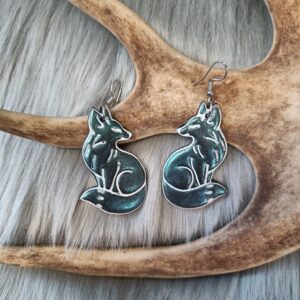 Kettu-korvakorut, sininen metallinhohto