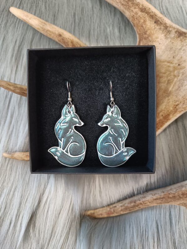 Kettu-korvakorut, sininen metallinhohto