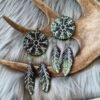 Vegvisir sulilla-korvakorut, vihreä/musta metallinhohto