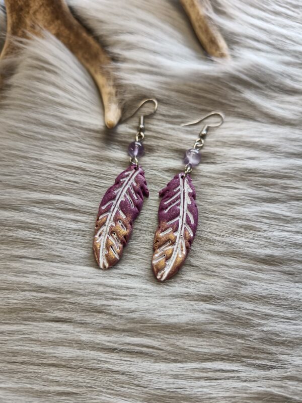 Sulka-korvakorut, violetti/kulta