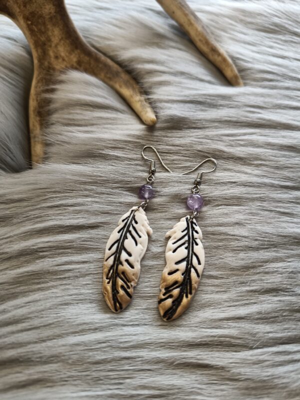 Sulka-korvakorut, valkoinen/ruskea