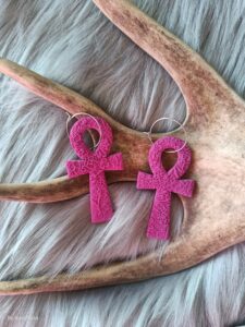 Ankh risti-korvakorut, purppura