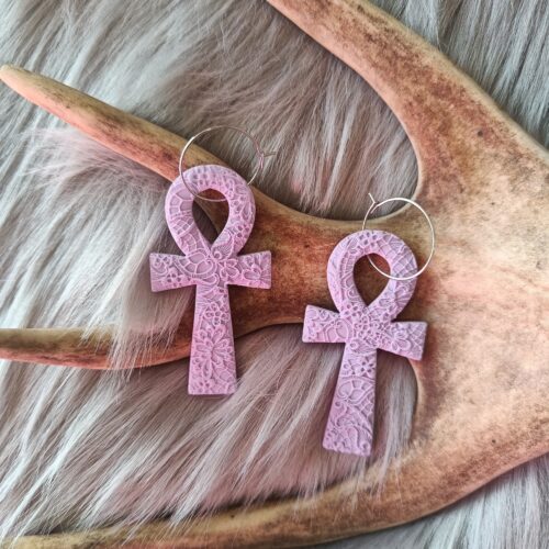 Ankh risti-korvakorut, lila