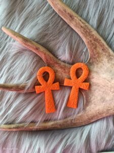 Ankh risti-korvakorut, oranssi