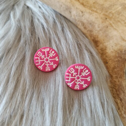 Vegvisir-nappikorvakorut, pinkki