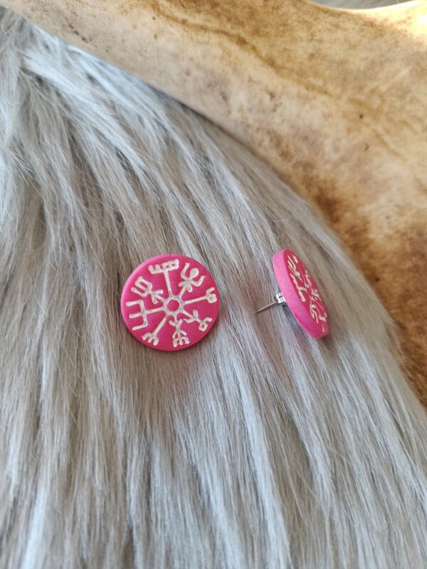 Vegvisir-nappikorvakorut, pinkki