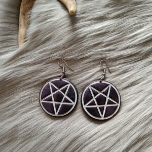 Pentagram-korvakorut, violetti metallinhohto