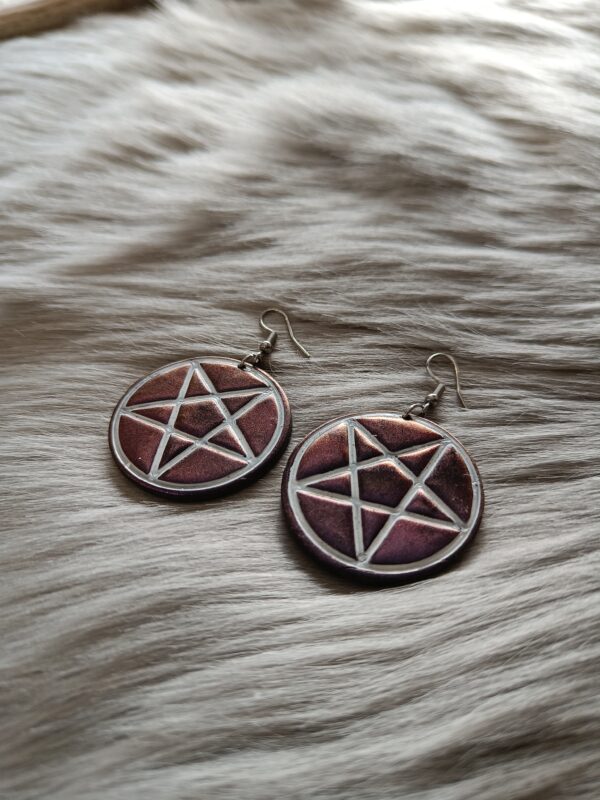 Pentagram-korvakorut, violetti metallinhohto