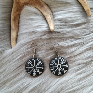 Vegvisir-korvakorut (25mm), musta