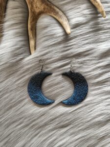 Kuunsirppi-korvakorut, midnight blue/musta
