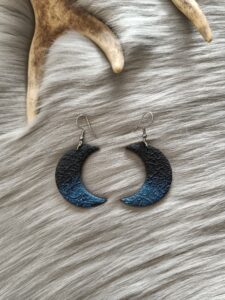 Kuunsirppi-korvakorut, midnight blue/musta