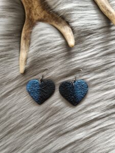 Sydän-korvakorut, midnight blue/musta