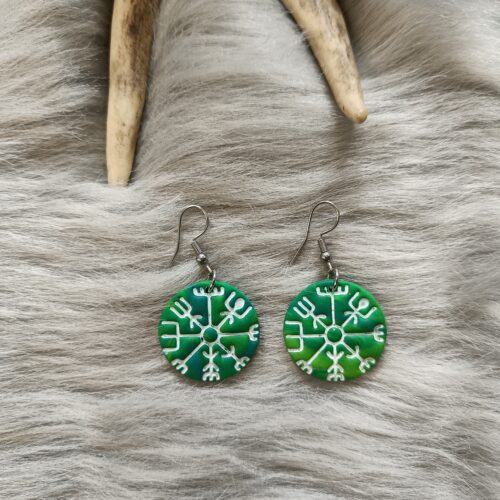 Vegvisir-korvakorut (25mm), vihreän sekoitus