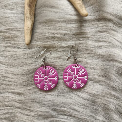 Vegvisir-korvakorut (25mm), purppura