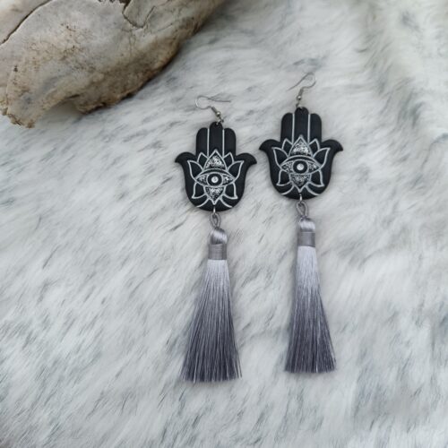 Hapsu-hamsa korvakorut, musta