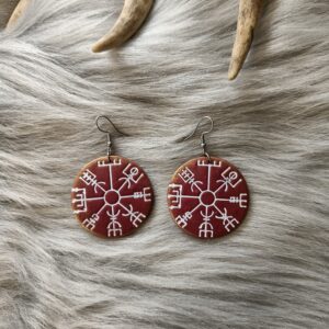 Vegvisir-korvakoruja, viininpunainen/kulta