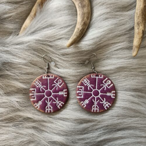 Vegvisir-korvakorut, violetti/kulta