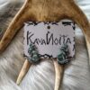 Kettu-nappikorvakorut, sininen/musta metallinhohto