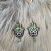 IMG20260831152232 Hamsa-korvakorut, musta/vihreä metallinhohto
