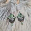 IMG20260831152235 Hamsa-korvakorut, musta/vihreä metallinhohto